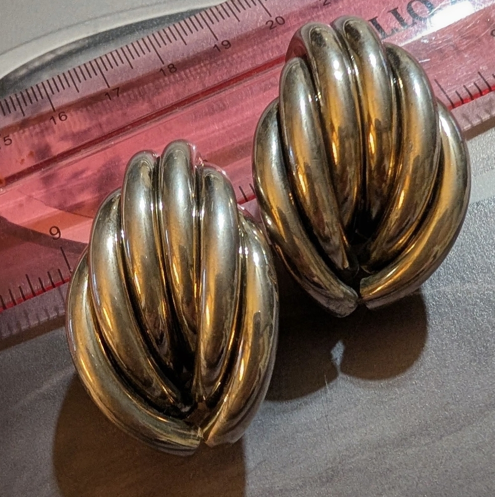 World Class Modernist Artisan Large Sterling Silver Tube Earrings